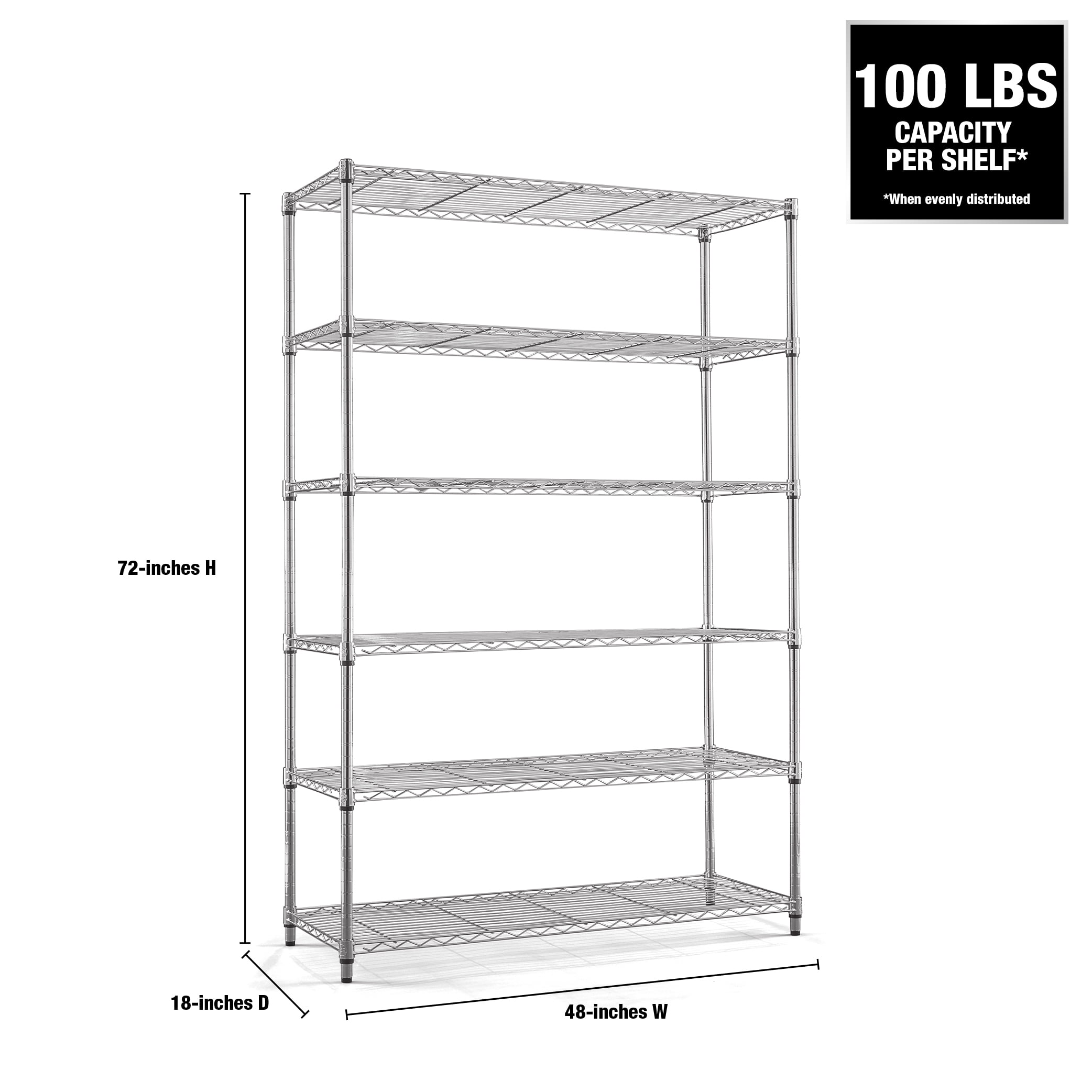 WorkPro 6-Tier Chrome Wire Shelving