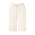 thumbnail image 5 of JIAYUE Women's Pants Solid Color Knee Length Fashion Straight Leg High Waist Sports Loose Casual Female Sweatpants Solid Color, 5 of 5