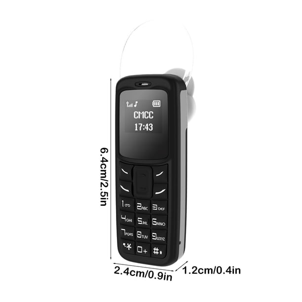Herunwer Straight Mini Cell Phone with Ear Hook Headset, Supporting Multi-Language