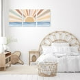 thumbnail image 3 of Boho Wall Art Set of 3, Framed Canvas Wall Art Rainbow Sun Rising on the Sea Design - Perfect for Mid-Century Modern Home Decor, Neutral Boho Wall Decor for Living Room, Bedroom, Bathroom, and Office, 3 of 6