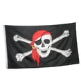 thumbnail image 2 of Skull Cross Crossbones Jolly Roger Caribbean Pirate Flags Banner Old Roger 90*150cm Festival Home Decoration Flag, 2 of 5
