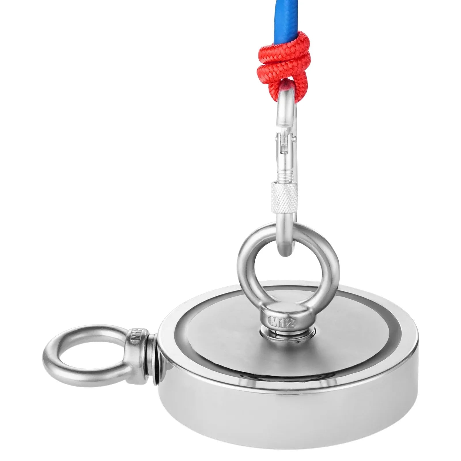 2000 LBS Magnet Fishing Kit, Double-Sided Neodymium Magnetic Fishing Set with Grappling Hook, Heavy Duty Rope & Gloves for Underwater Treasure Hunting