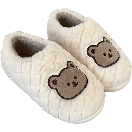 

CoCopeaunt Bear Sippers Fuzzy Slippers Fluffy Slippers Cute Slippers for Women