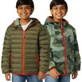 thumbnail image 1 of Eddie Bauer Boys Reversible Jacket - Down, Waterproof, Hooded | Olive, X-Small, 1 of 2