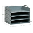 thumbnail image 3 of Mind Reader Stackable Paper Tray, Desktop Organizer, File Storage, Office, Plastic, 13.75"L x 10"W x 10.75"H, 4 Pcs., Gray, 3 of 7