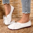 thumbnail image 2 of Women's Flat Slip on Shoes with Elegant Bowknot Comfortable Lightweight Breathable Design Casual Shoes for Indoor Outdoor Walking White Size 9.5, 2 of 5
