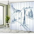 thumbnail image 5 of Ambesonne Winter Shower Curtain, Ski Sport Mountain View, 69"Wx75"L, Blue White, 5 of 5