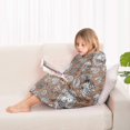 thumbnail image 4 of Cute Hedgehog Mushroom Leaves Pattern Blanket Hoodies for Kids 6-13YR Oversize Wearable Blanket Hoodies for Boys Girls Teens, 4 of 7