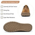 thumbnail image 4 of Men's Leather Oxfords Business Casual Loafers Comfortable Lightweight Breathable Non-slip Driving Shoes Brown 7 US, 4 of 7