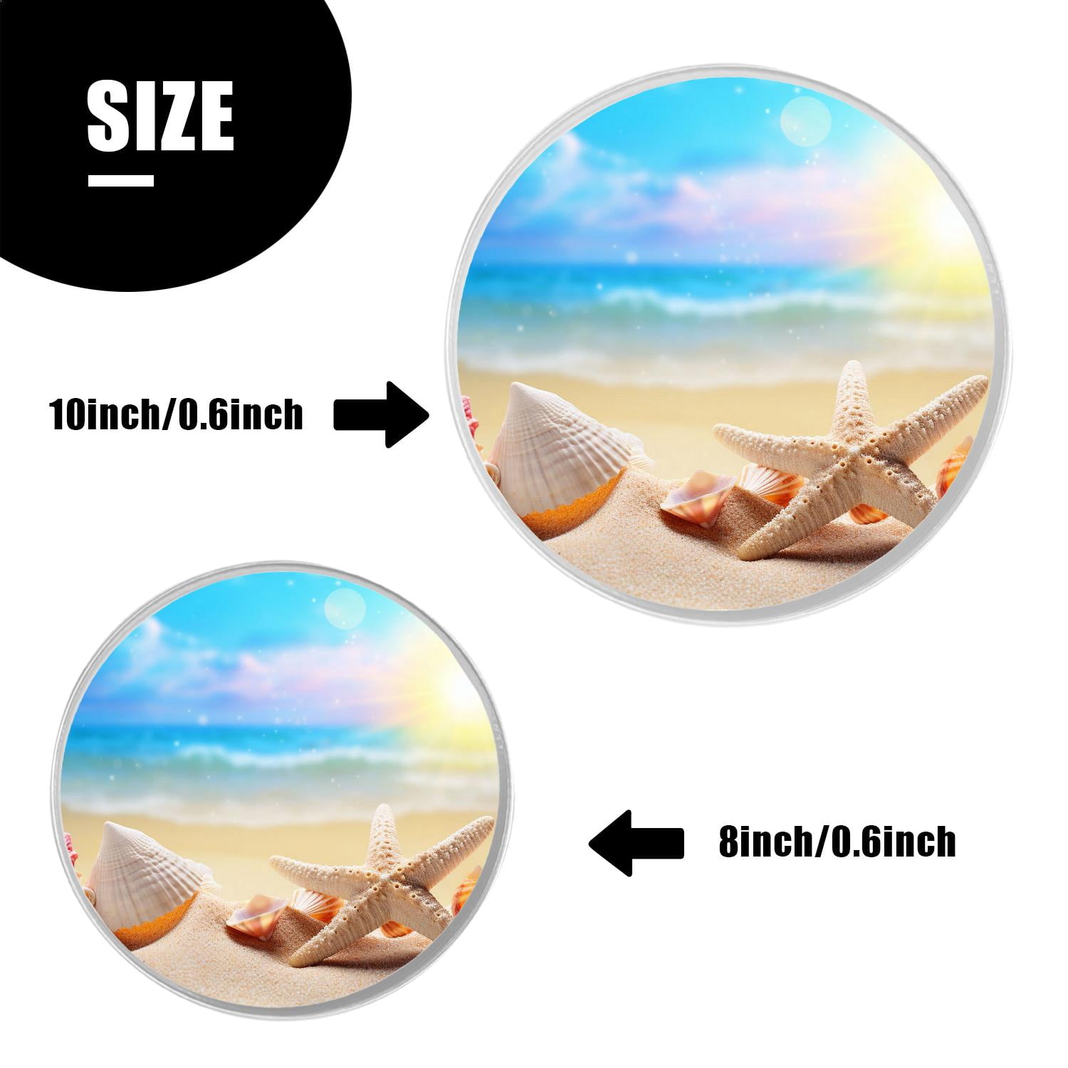 Decorative Stove Burner Covers 4 Pcs Metal Gas Stove Burner Cover 8Inch And 10Inch ,seashell starfish beach landscape Beautiful Pattern