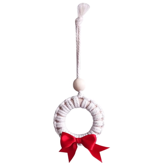 Corona de Navidad WEIHJMXG Mini adorno de corona tejida para árbol de Navidad