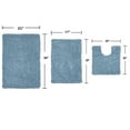 thumbnail image 2 of Home Weavers Fantasia Bath Rug 100% Cotton Non-Slip Bathroom Rug Set Machine Washable Bathroom Rug-17"x24", Bath Rug- 21"x34", U Shaped Contour- 20"x20", Blue Color 3 Piece Bath Rug set, 2 of 6
