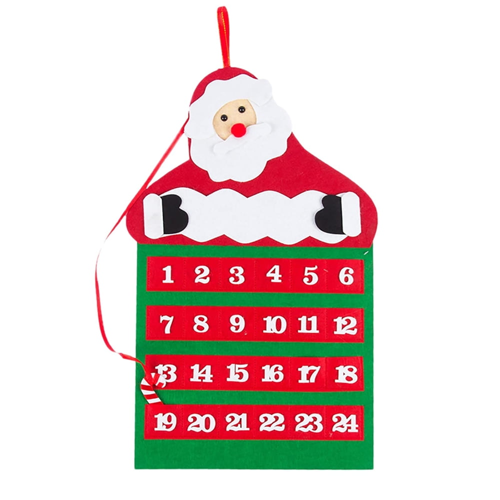 Felt Christmas Advent Calendar 2022, Santa Advent Calendar with Pockets