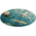 thumbnail image 4 of Lucky Koi Fish Lotus Leaf Soft Bedroom Round Area Rug, Washable Cute Nursery Circle Throw Mat, Non-Slip Contemporary Small Low Pile Floor Carpet for Dorm Bedside, 4 of 6
