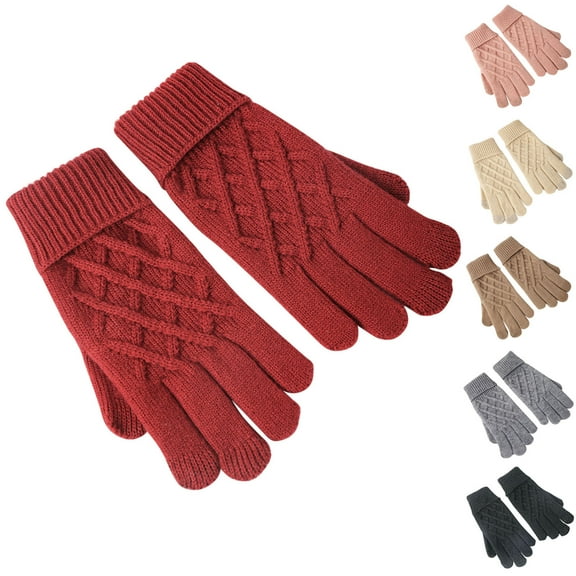 UTSJKR Winter Gloves for Women & Men Warm Touch Screen Texting Gloves Cable Knit Gloves Thick Warm Winter Glove Gray