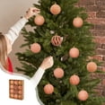 thumbnail image 5 of PPgejGEK Flocked Christmas Tree Decoration Set Velvet Ornaments Rose Gold 6cm 12-Pack, 5 of 6