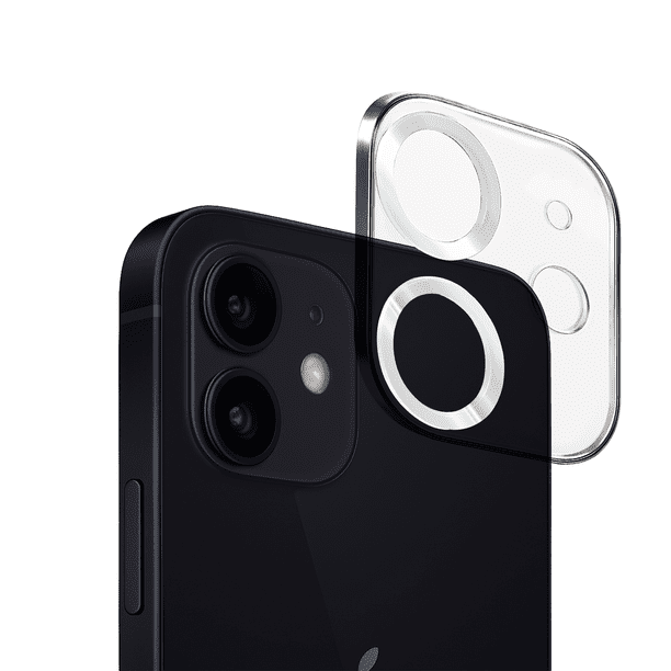 Mica De Cámara Cristal Templado Deluxe Para iPhone 12, Plateado, Protector Lente 2mm Antirayaduras, Alta Claridad, Ajuste Preciso.