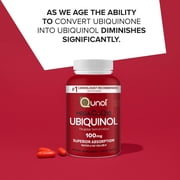 Ubiquinol CoQ10 100mg Softgels, Qunol Mega Ubiquinol 100mg - Superior Absorption - Active Form of Coenzyme Q10 for Heart Health & Healthy Blood Pressure Levels - 100 Count