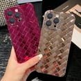 thumbnail image 6 of Compatible with iPhone 14 Pro Max Case for Women 3D Luxury Woven Grid Pattern Desgin Plating Phone Case Camera Protection Shockproof Phone Case for iPhone 14 Pro Max 6.7" - Rose Gold, 6 of 14