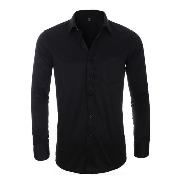 Camisa de hombre de talla grande de negocios clásica casual interior de color sólido camisa de hombre de manga larga de moda otoño