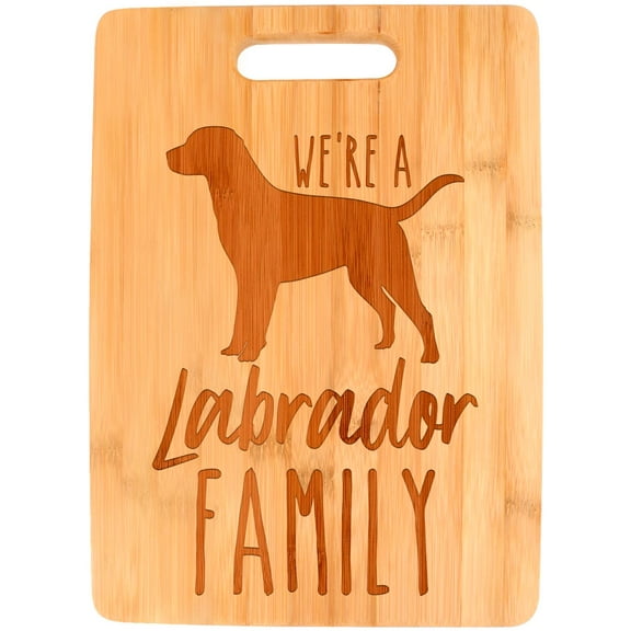 ThisWear Labrador Dog Mom We're A Labrador Family Dog Lover Big Rectangle Bamboo Cutting Board