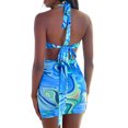 thumbnail image 2 of Qiylii Female Dress, Geometric Pattern Print V-Neck Sleeveless One-Piece, 2 of 9