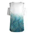 thumbnail image 5 of Womens Fashion Summer Tops 2025 Plus Size Casual Comfortable Print Short Sleeved Off-the-shoulder Blouse T-Shirt Top, 5 of 5