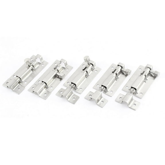Uxcell 5pcs Stainless Steel Latch Slide Lock Door Window Barrel Bolt Hardware 2"