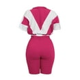 thumbnail image 4 of NMMUED Two Piece Short Set for Women Sweat Suit Workout Sets for Women Sweatshirt and Shorts Set Crop Zipper Sweatshirt and Shorts Tracksuit Set, Hot Pink XXL, 4 of 4