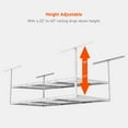 thumbnail image 4 of 3x6ft Overhead Garage Storage Rack, Heavy Duty Height Adjustable Ceiling Storage Shelves, 72"x 36"x40", White, 4 of 10