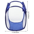 thumbnail image 3 of Foldable Up Easy Open Mesh Laundry Clothes Hamper Basket for College Dorm (Blue), 3 of 7