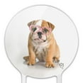 thumbnail image 3 of Acrylic British Bulldog Puppy Dog Wearing Heart Glasses Cake Topper Party Decoration for Wedding Anniversary Birthday Graduation, 3 of 7