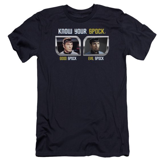 St Original Know Your Spock Premium Canvas Adult Slim Fit 30/1 T-Shirt Navy