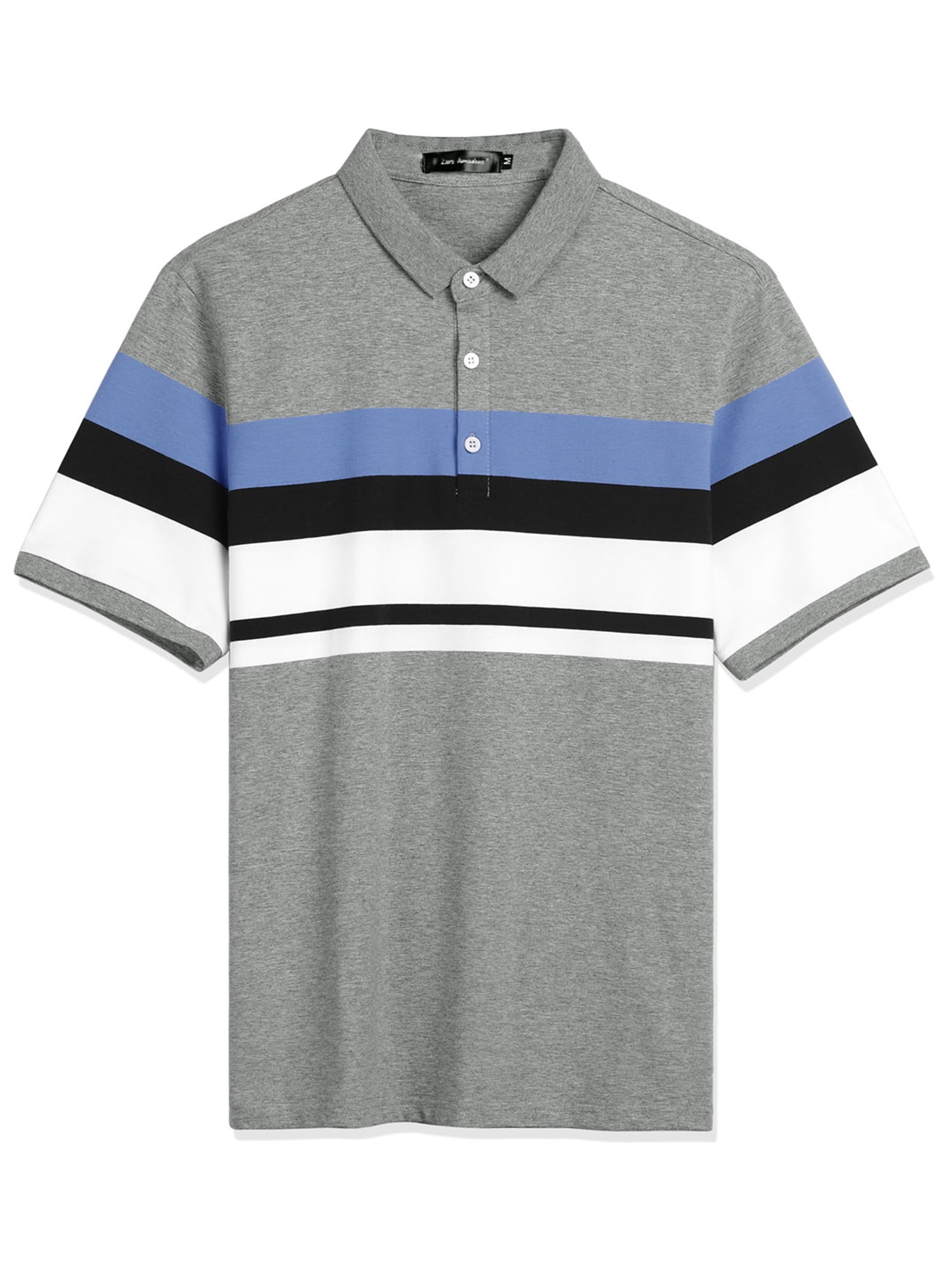 Lars Amadeus Men's Color Block Polo Golf Regular Fit Striped T Shirt ...
