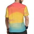 thumbnail image 3 of T Shirt For Men Sunset Print Subtle Pan Flag Hip Hop Running T-Shirts Short Sleeves Quick Dry Tops B, 3 of 7
