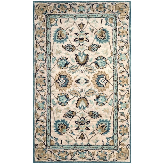 SAFAVIEH Antiquity Weldon Oriental Wool Area Rug, Peacock/Blue, 4' x 6'