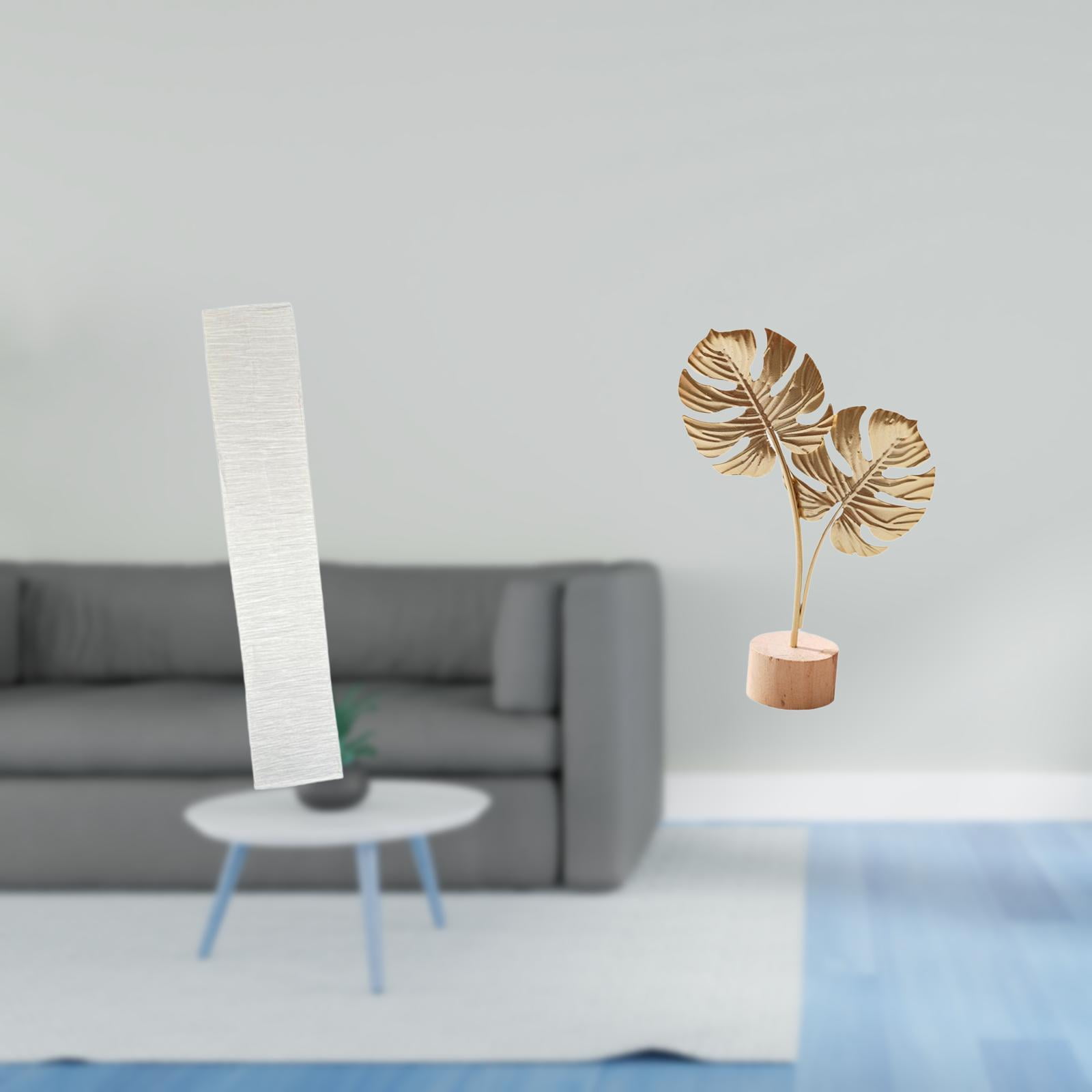 Floor Lamp Shade Leaf Sculpture Metal Statue Modern Paper Material for Living Room Bedroom Office Decor
