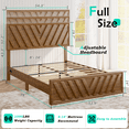 thumbnail image 6 of Fastroby Wood Full Bed Frame Wood with LED Headboard & Charging Ports, No Box Spring Required, 6 of 11