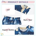 thumbnail image 4 of Blue Golden Butterfly Cotton Pajamas 2 Piece Set Sleepwear Soft and Comfortable Homewear Nightwear, 4 of 7