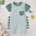 thumbnail image 2 of Hessimy Infant Boy Romper Baby Boys Solid Color Bodysuit Toddler Ruffle Jumpsuit Shirts Casual Tops Baptism Shirt,Trendy(Light Gray,6-12 Months), 2 of 8