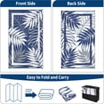 thumbnail image 5 of Garvee 8'x10' Waterproof Outdoor Rug Leaf Pattern Bordered Plastic Patio Mat, Modern Reversible Non-Slip Outdoor Carpet for Camping, RV, Balcony, Porch, Picnic, Dark Blue and White, 5 of 7