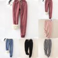 thumbnail image 4 of Women Casual Harem Pant Thicken Fleece Lined Warm Winter Pants For Outdoor Sport, 4 of 8
