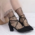 thumbnail image 3 of Dalrosia Women Girls Lace Socks Sheer Loose Socks Decorated Mesh Tulle Socks Transparent See Through Lace Slouch Socks, 3 of 6