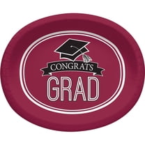 School Spirit Burgundy Oval Plates, 8pk