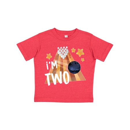 

Inktastic I m Two Bowling Ball and Pins 2nd Birthday Gift Toddler Boy or Toddler Girl T-Shirt