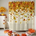 thumbnail image 3 of Shower Curtain 66"W x 72"L Thanksgiving Autumn Orange Maple Leaves Fabric Shower Curtains Set with Hooks Water Repellent Bathroom Curtains Machine Washable Bathroom Accessories, 3 of 6