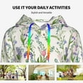thumbnail image 4 of Wukai Wisteria Flower Print Womens Hoodies Fleece Sweatshirts Long Sleeve Sweaters Pullover Fall Outfits Winter Clothes-XX-Large, 4 of 7
