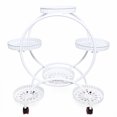 thumbnail image 3 of TFCFL 6 Trays Metal Plant Stand Display Shelf Holder Garden Flower Pot Rack with Wheels White, 3 of 15