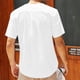 thumbnail image 5 of Blusa de Manga Corta Arrugada Botones Sólidos, Casual Stand-Up Cuello de los Hombres Camiseta, Poliéster Spandex Moda Superior, 5 of 6