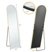 EDX Arched Full Length Mirror 59x16 Full Body Mirror Rectangle Free Standing Wall Mounted Leaning Hanging Floor Mirrors, Gold